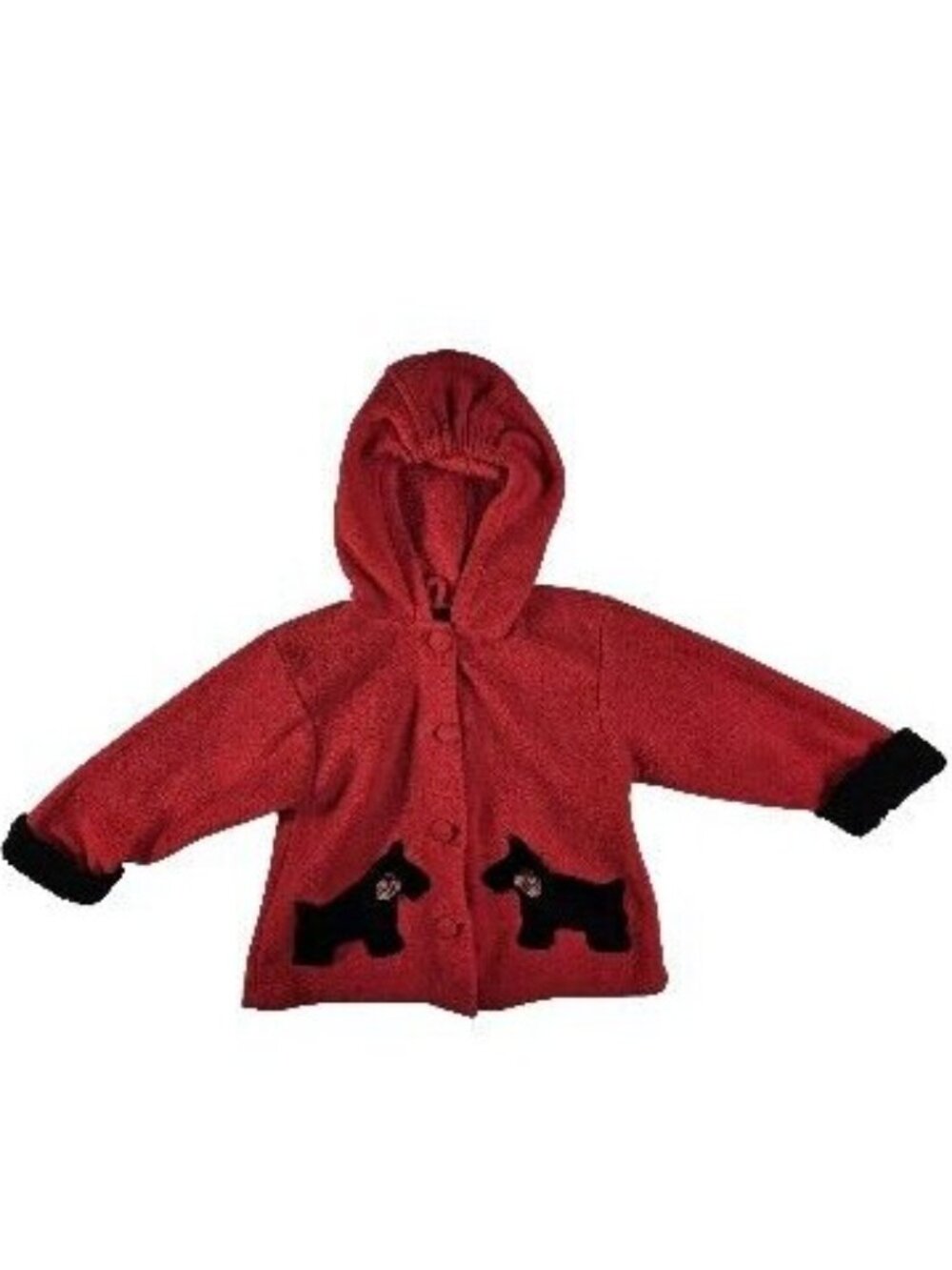 Carters Girls Scottie Dog Hooded Jacket Red Size M 5 6